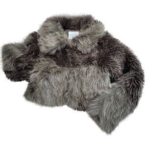 House of Sunny Gaia Patchwork Faux Fur Jacket in Earth